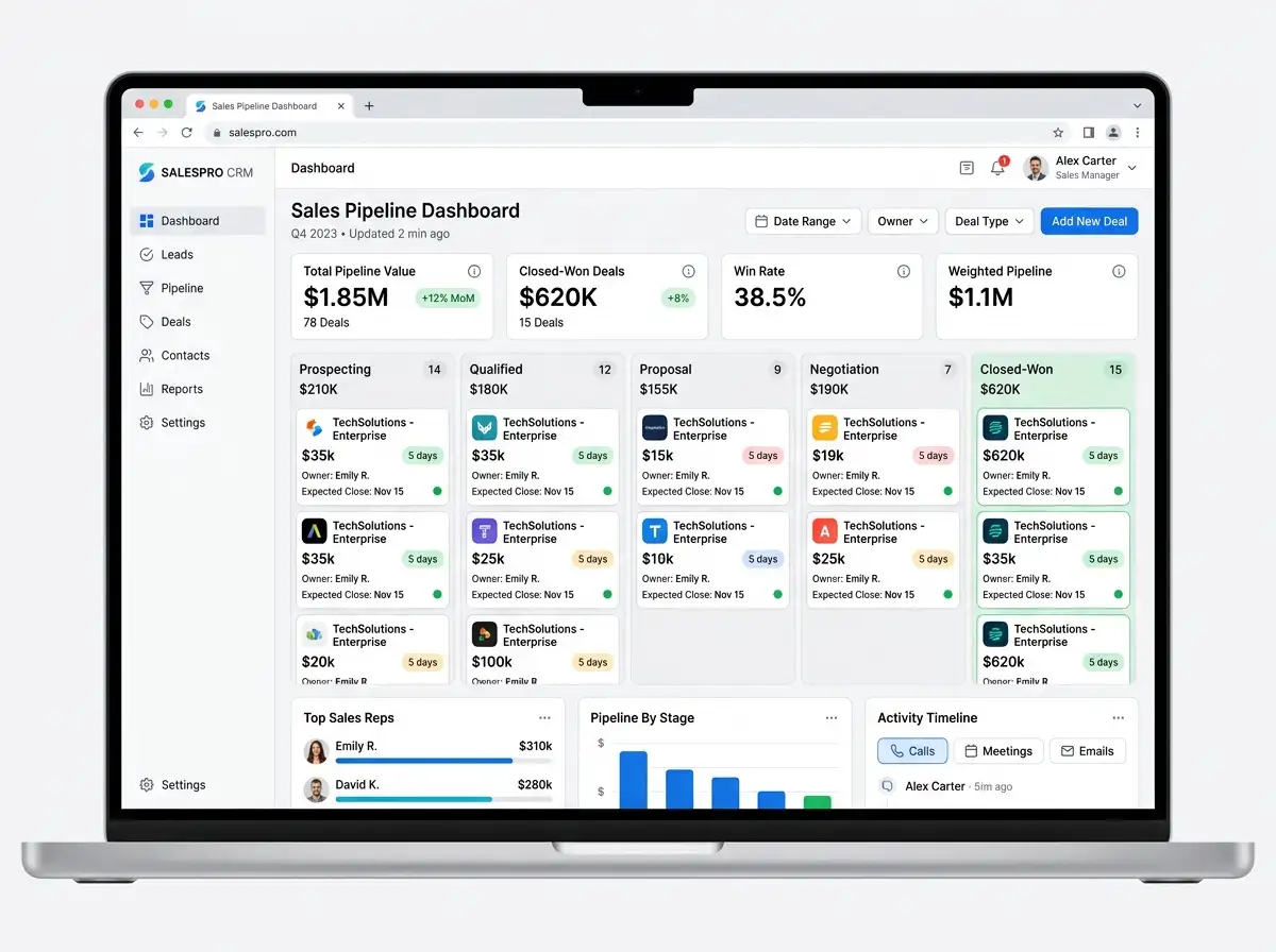 CRM Pipeline - Leads, follow-ups and donors