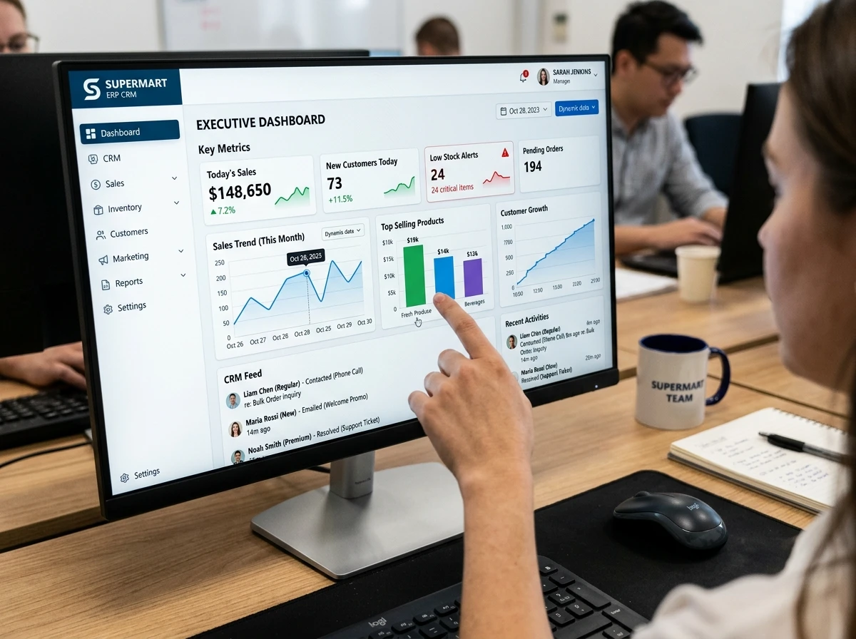 Super mart multi-branch inventory dashboard